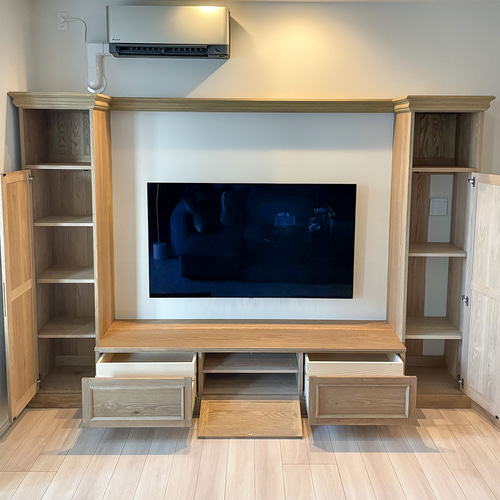 壁面収納テレビボード マンションリフォーム オーダー家具 ホワイト