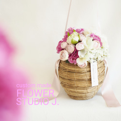 送料無料[母の日早割2024]RIBBON HANGING BASKET / Carnation Bouquet 10枚目の画像