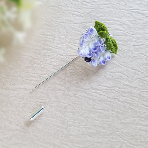ブローチ ピンブローチ スティックピン つまみ細工 藤の花 ブローチ