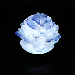 【オーダー】シーグラスのお花のランプシェード 紫×灰 菫青石（きんせいせき）クリスマスラッピング対応【海灯花】 2枚目の画像