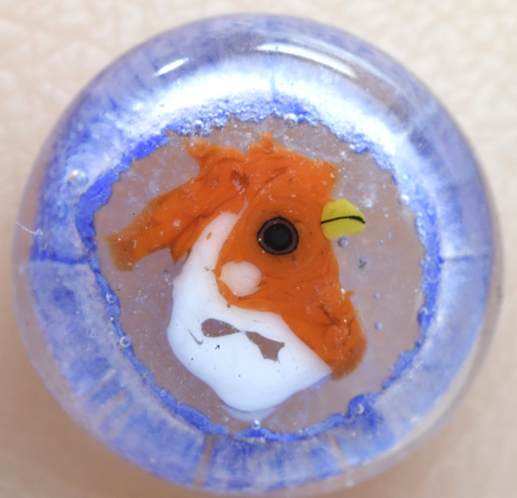 送料無料**鳥　ガラスの指輪　ハンドメイド　リング　*（10628-479） ガ-ラス工芸家の創作した一点物