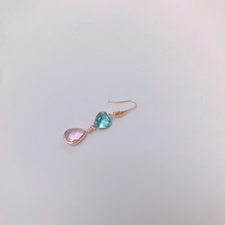 blue＆pink heart drop pierce(K18GF) 12枚目の画像