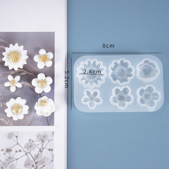 PO14655-C  1個  シリコンモールド 小花が作れる小さい花 ハンドメイドピアスイヤリング【1ヶ】 3枚目の画像