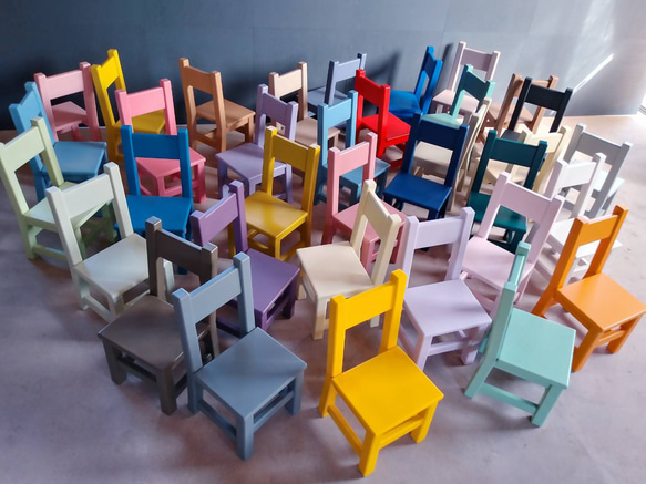 【受注製作】マスタード キッズチェア 子供椅子 木製 かわいい 8枚目の画像