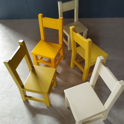 【受注製作】マスタード キッズチェア 子供椅子 木製 かわいい 1枚目の画像