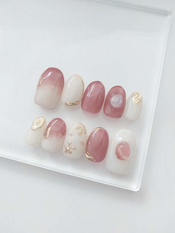 いちごジャム ピンクニュアンスネイルチップ ネイルチップ（つけ