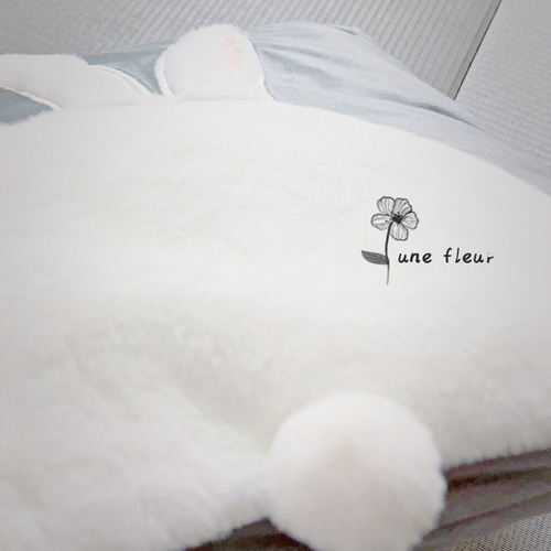 クッションカバー うさぎ 2枚セット（グレー色）（おもて＆うしろ