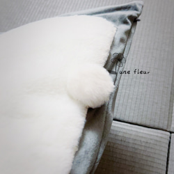 クッションカバー うさぎ　２枚セット（グレー色）（おもて＆うしろ）45ｘ45　インテリア雑貨　可愛い　韓国風　刺繍　 6枚目の画像