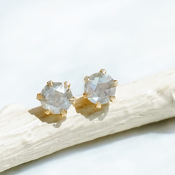 アイスライトグレー*ダイヤモンドのピアス K18 Gold 2枚目の画像