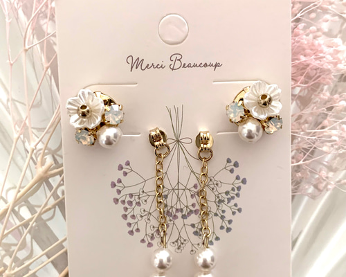やっちゃんです♡ビジューピアス・:*ハンドメイド♡・:*。 ビジューピアス◡̈♥︎♡ハンドメイドb707 - メルカリ