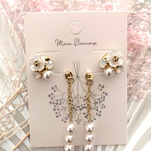 ビジューピアス◡̈♥︎♡ハンドメイドb692 - メルカリ