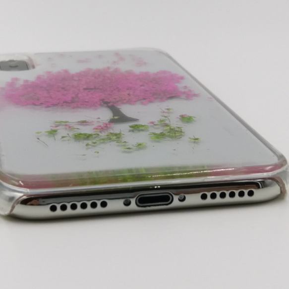 送料無料 桜 押し花ドライフラワー 本物の花 樹脂 iPhone 14 15 全機種対応 ケース クリア スマホケース 8枚目の画像