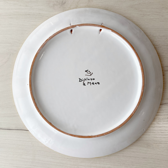 絵皿 飾り皿 26cm  GEO029 マヨリカ焼き イタリア陶器　シチリア 4枚目の画像