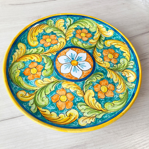 ☆ AHURA 飾り皿 エンジェルゴールド ☆ 希少品 イタリア 大皿