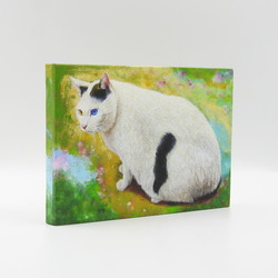 絵画パネル 「オッドアイ(猫)」 A5サイズ /和紙 3枚目の画像