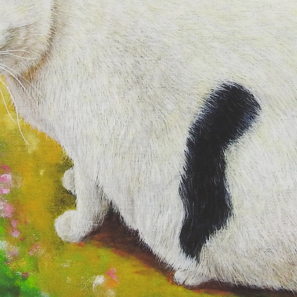 絵画パネル 「オッドアイ(猫)」 A5サイズ /和紙 6枚目の画像
