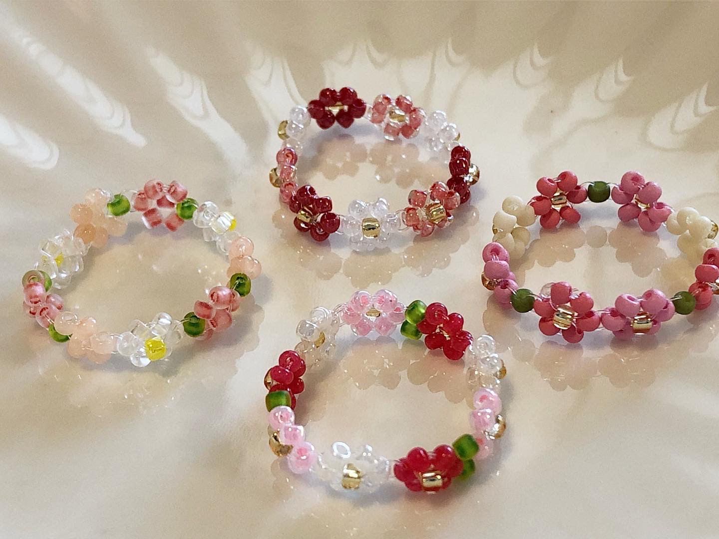 トロールビーズ サイズ56 】ベイビーズブレスリング 花輪をリングに