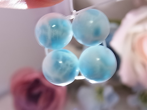 大粒 ラリマー ヒマラヤ水晶 ぷるぷる 美しい ブルー 波模様 ブーケ 花束 魅力 神秘的 透明感 シャトヤンシー H5 6枚目の画像