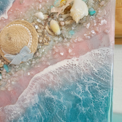 海を感じるインテリア　レジンオーシャンアート　ピンクサンドビーチ 2枚目の画像