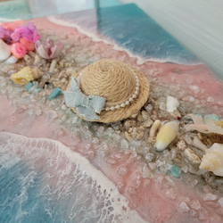 海を感じるインテリア　レジンオーシャンアート　ピンクサンドビーチ 3枚目の画像