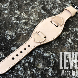 G-SHOCK専用レザーベルト イタリアンレザー 生成り ヌメ革/腕時計用レザーベルト 日本製 ハンドメイド 3枚目の画像