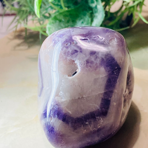 希少✨ シェブロンアメジスト ケープ 紫水晶 握り タンブル 大 神聖