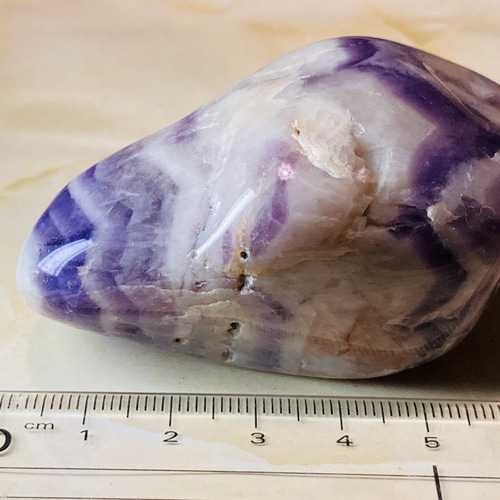 希少✨ シェブロンアメジスト ケープ 紫水晶 握り タンブル 大 神聖