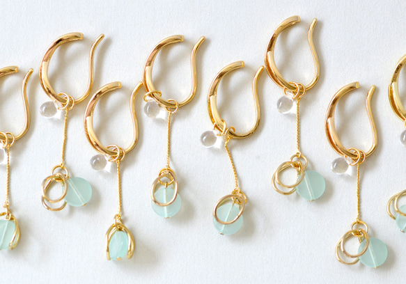 揺れるイヤーカフ - 息吹 - (ピアス・イヤリング変更可) - ec103_0025