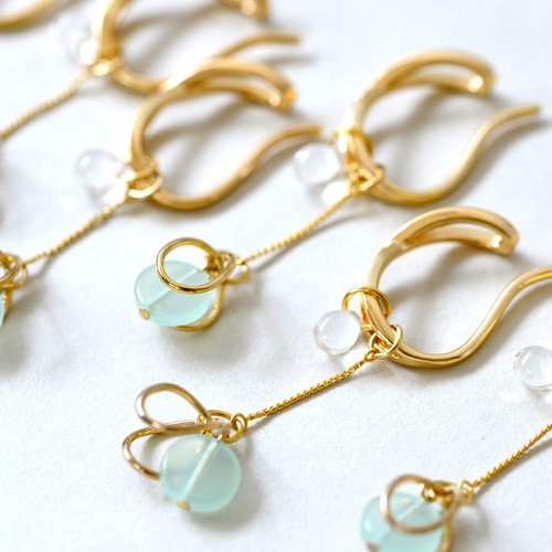 揺れるイヤーカフ - 息吹 - (ピアス・イヤリング変更可) - ec103_0025