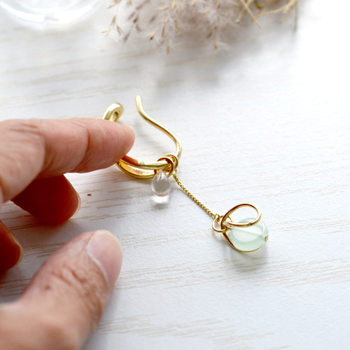 揺れるイヤーカフ - 息吹 - (ピアス・イヤリング変更可) - ec103_0025