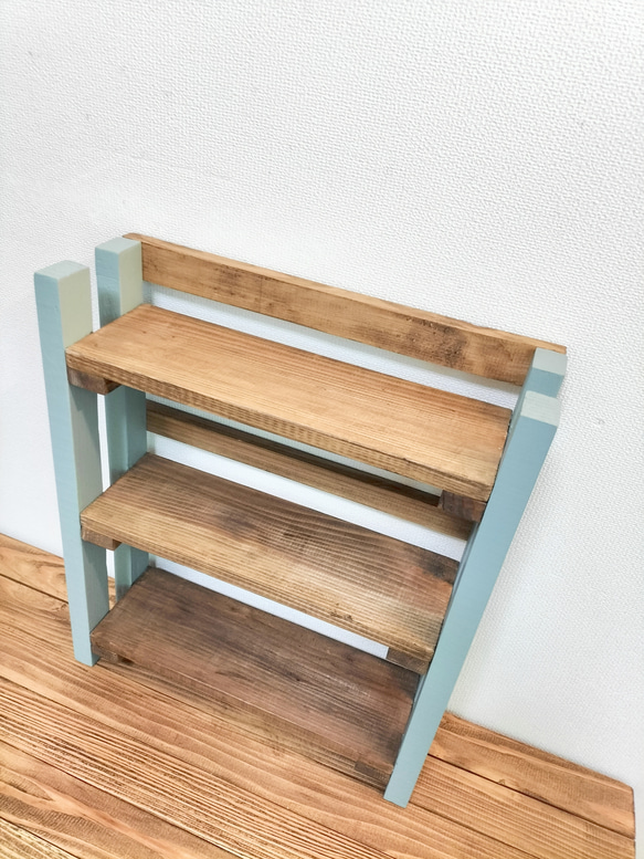 調味料ラック スパイスラック 木製ラック 木目調 ピスタチオグリーン 3