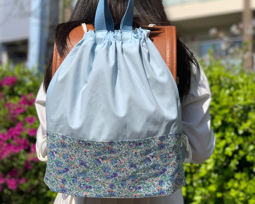 新作☆リバティ×くすみカラー ナップサック 体操服袋・お着替え