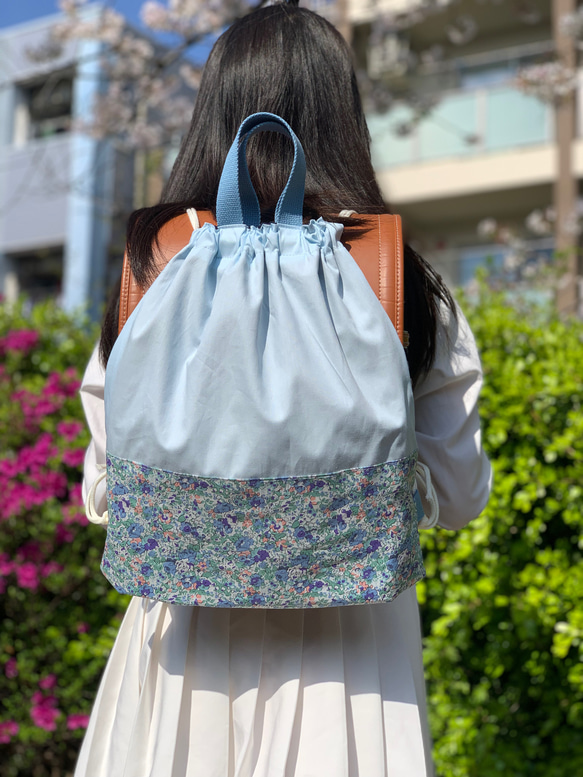 新作☆リバティ×くすみカラー ナップサック 体操服袋・お着替え 新作☆リバティ×くすみカラー ナップサック 体操服袋・お着替え