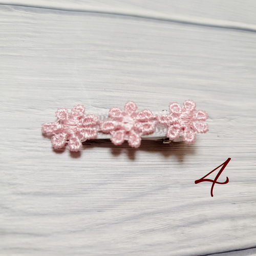 オーダーメイド♡小花柄＆ペタシャム・クロスダブル♡ ベビーヘアクリップ 59fefb19251ca8206feeda2165ba0e