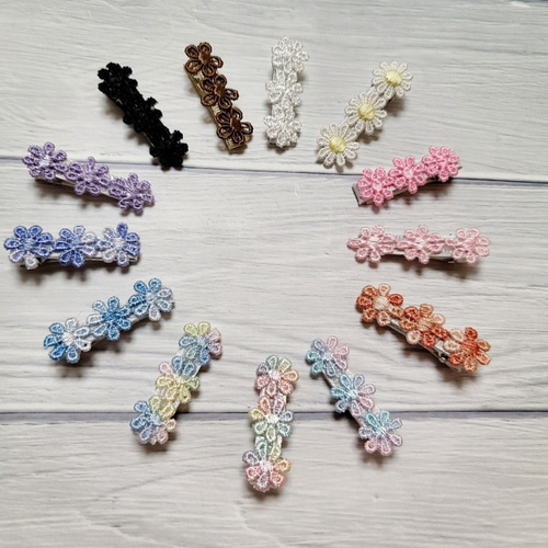 ハンドメイドヘアクリップ　ハンドメイドキッズ　キッズヘアクリップ