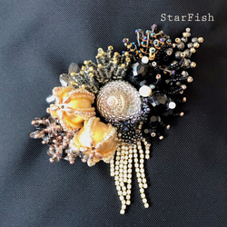 【珊瑚礁Ⅲ】一点物　ビーズ刺繍バッグ　「廃漁網」を素材にしたテキスタイル　送料無料 3枚目の画像