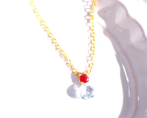 SV/K18YG ブラックトルマリakashiba k10- sinkaigyo - Paraiba Tourmaline & Garnet Necklace ネックレス