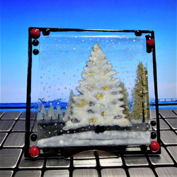【北欧　雪が降る】GLASS－mini絵画 2023 額 窓辺 インテリア 7枚目の画像