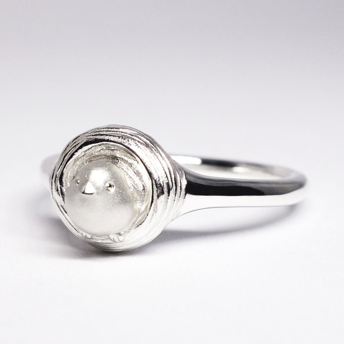 シマエナガの巣リングSV925【PioParakee】Long tailed-tit ring