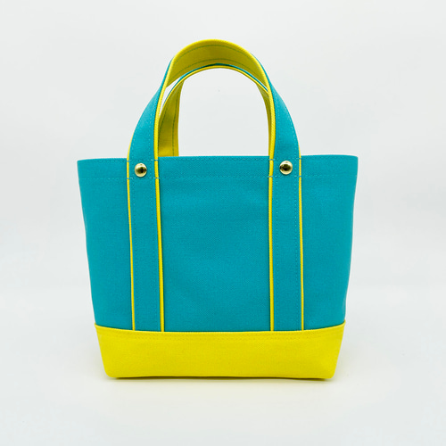 帆布 トートバッグSS スカイブルー×イエロー トートバッグ