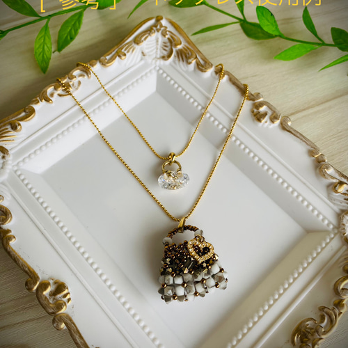 雪月花様•*¨*•.¸♬︎ハンドメイドスワロフスキーバッグチャーム