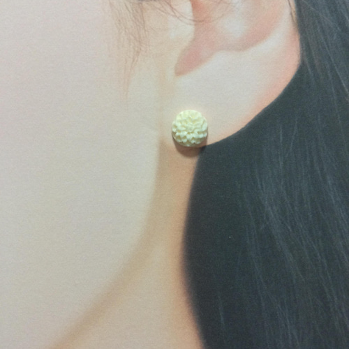 ☆本象牙ピアス(チタン) A-37 ※ ピアス（スタッド・一粒） 石橋象牙店 