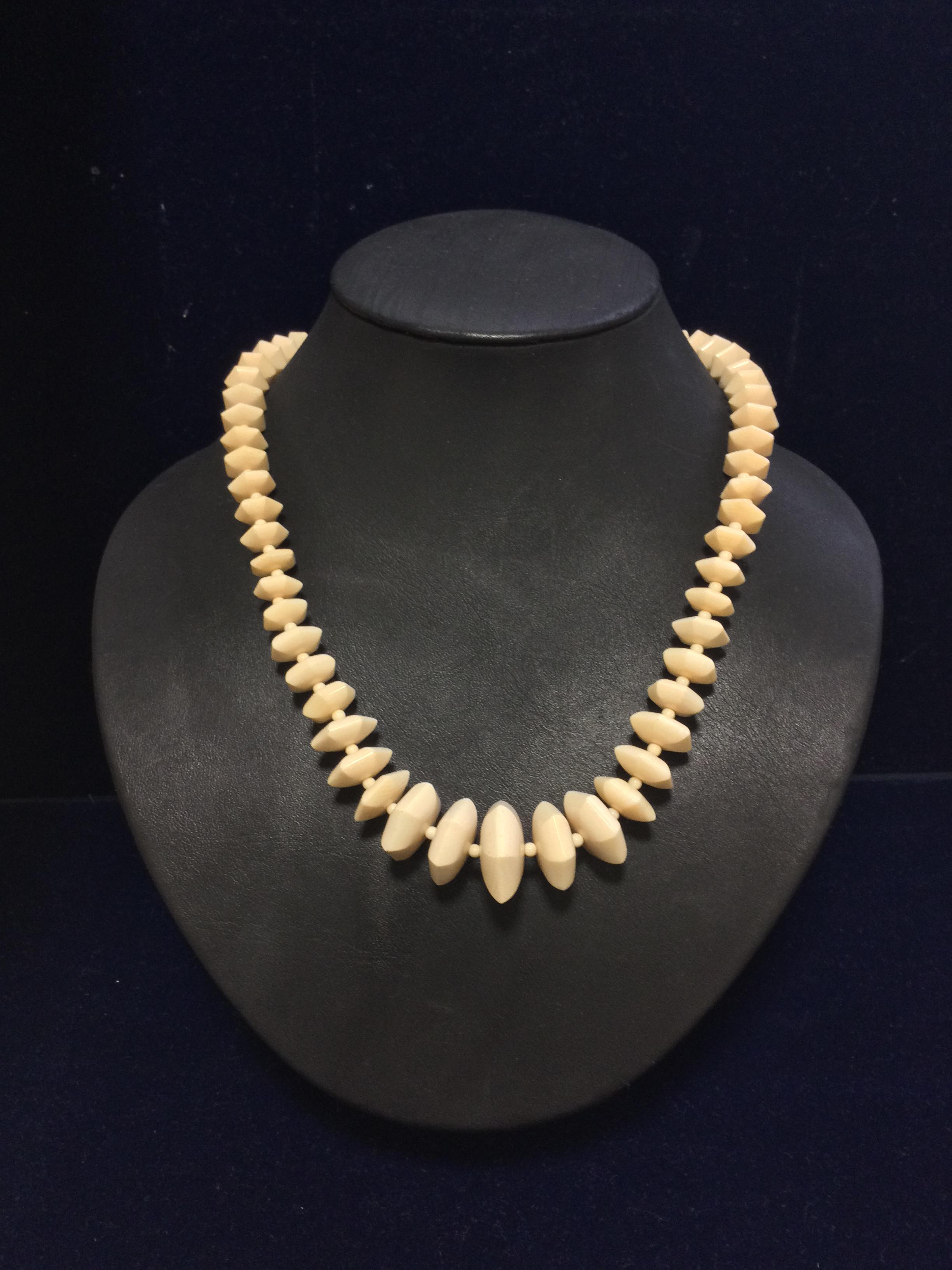 ☆本象牙ネックレス(六角形）　A-40 ※