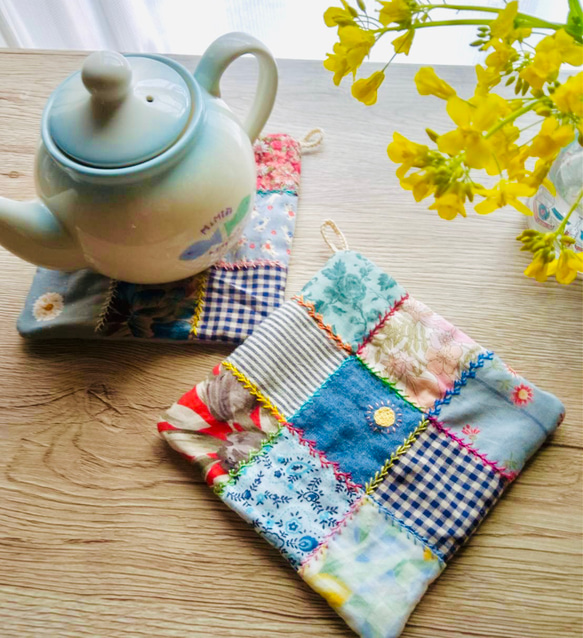 ハンドメイド パッチワーク 鍋敷き 鍋つかみ ポットマット