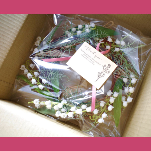 すずらんシンプルリース かわいい ドアリース 送料無料 造花