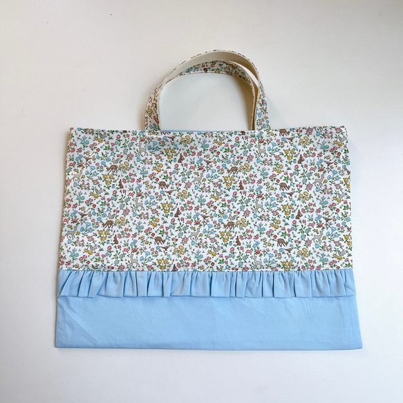 リバティプリント アリスW ×さくらんぼワッペン レッスンバッグ