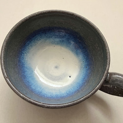スープカップ 亀甲青磁ブルーandホワイト 2枚目の画像
