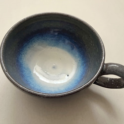 スープカップ 亀甲青磁ブルーandホワイト 1枚目の画像
