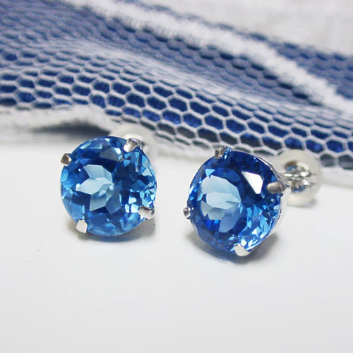 K14WG ブルートパーズ ピアス Blue Topaz K14WGブルートパーズピアス (NO.49426) – JEX宝石