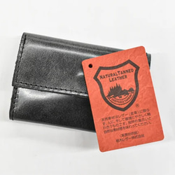 一個錢包多種功能！三折迷你錢包鑰匙包真皮最小栃木皮革黑色 JAW012 第9張的照片